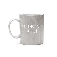 Taza efecto mármol gris personalizable