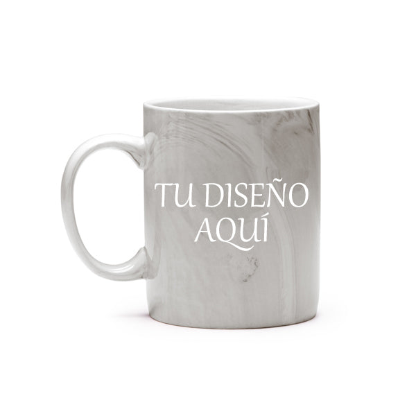 Taza efecto mármol gris personalizable