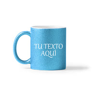 Taza glitter azul personalizable