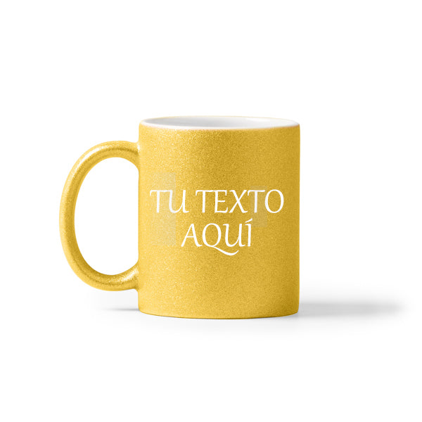 Taza glitter dorada personalizable