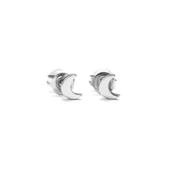 Pendientes luna plateada