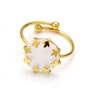 Anillo abierto dorado de círculo