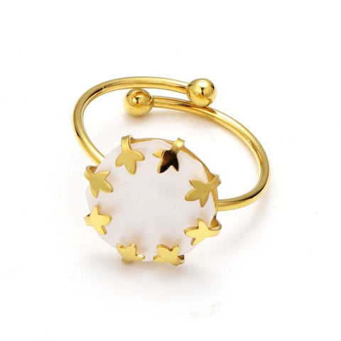 Anillo abierto dorado de círculo