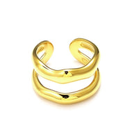 Anillo abierto doble ondulado
