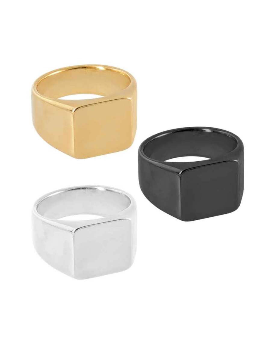 Anillos sello cuadrado personalizables