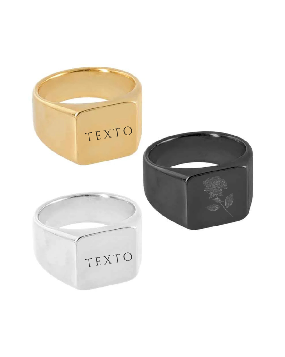 Anillos sello cuadrado personalizables