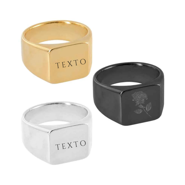 Anillos sello cuadrado personalizables