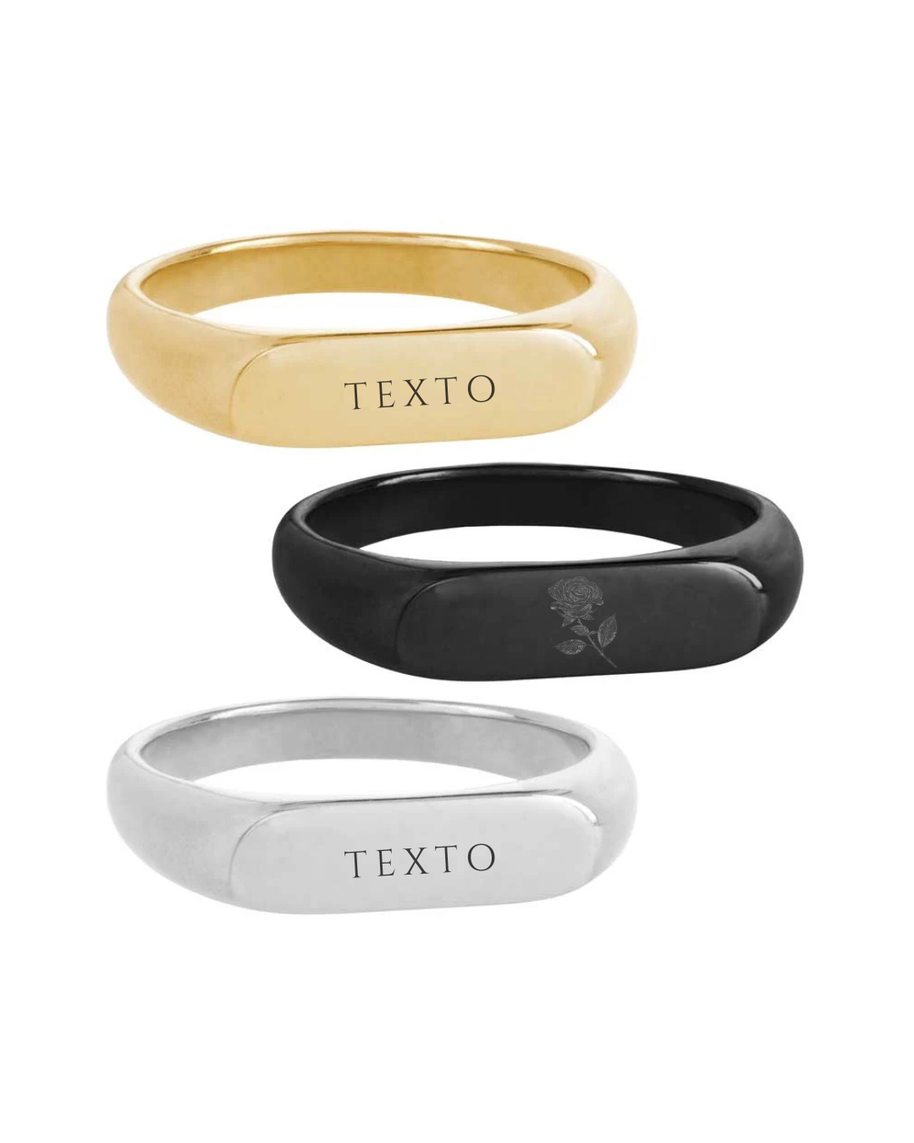 Anillos sello rectangular personalizables