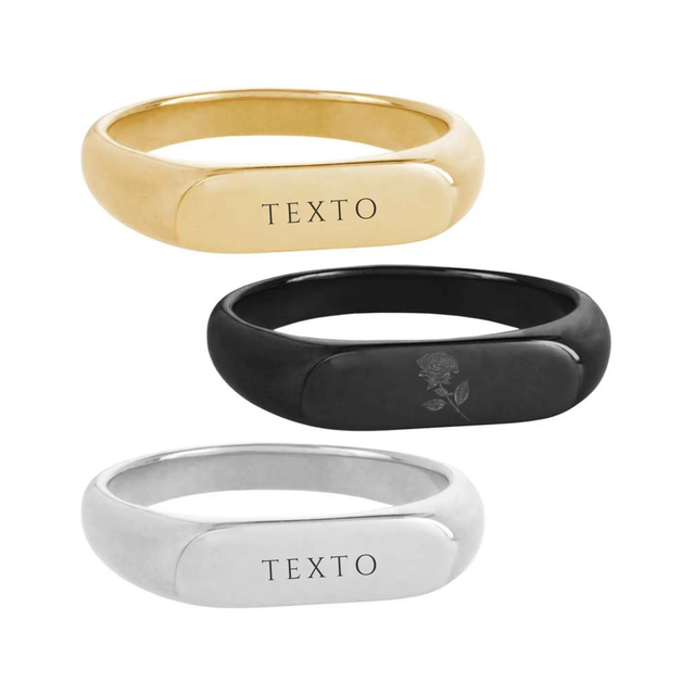 Anillos sello rectangular personalizables