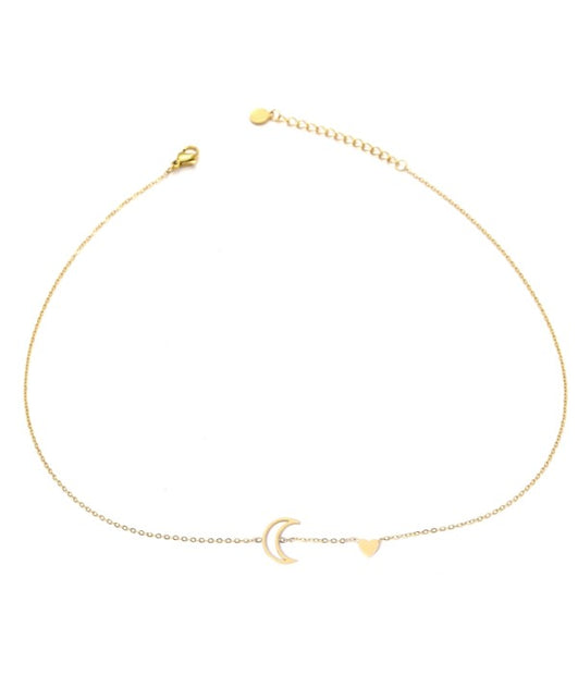 Collar dorada con luna