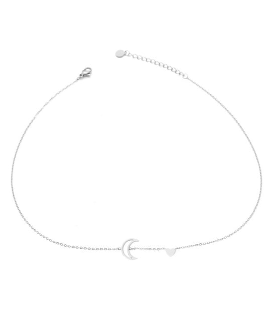 Collar plateada con luna