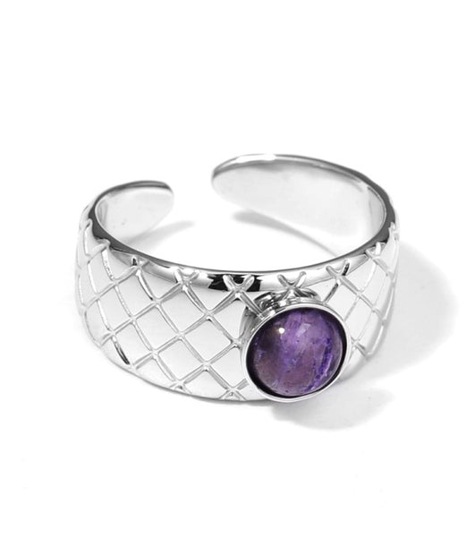 Anillo plateado con piedra