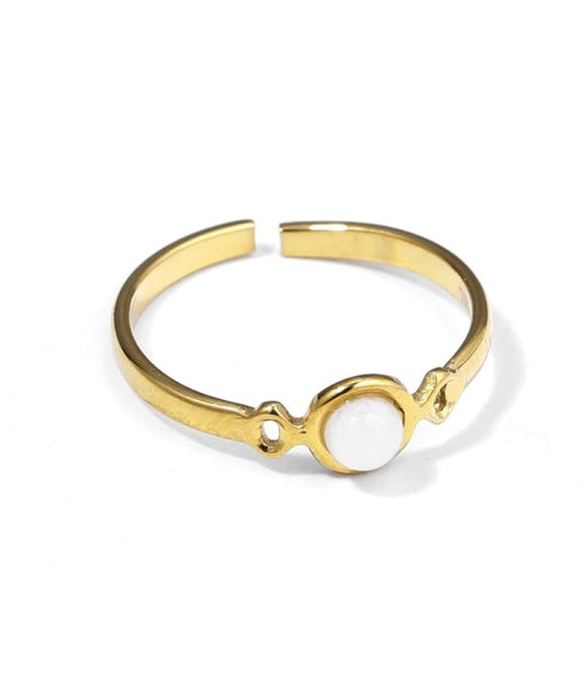 Anillo dorado con piedra