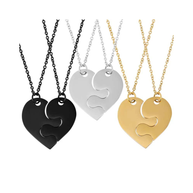 Collares medalla pieza puzzle corazón personalizables