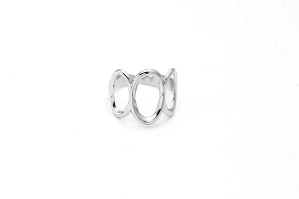 Anillo triple aro plateado