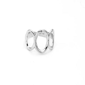 Anillo triple aro plateado