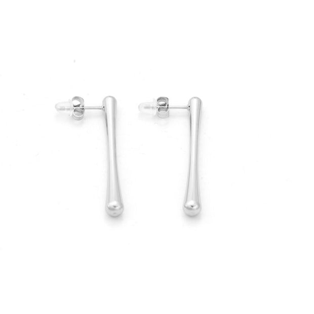Pendientes barra plateada