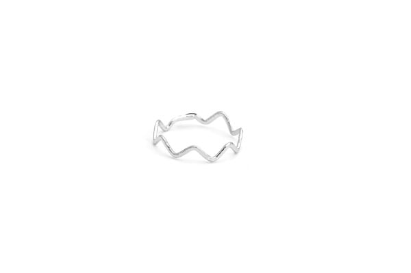 Anillo plateado ZigZag