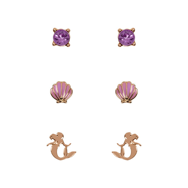 Set 3 Pares de pendientes La Sirenita Disney