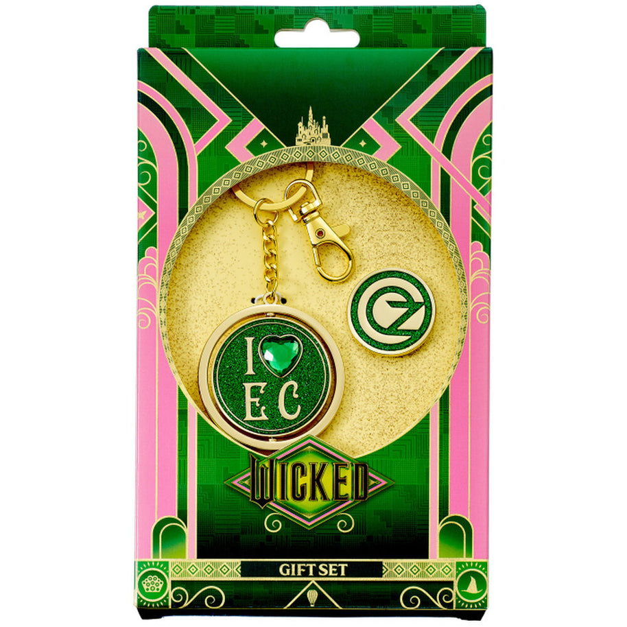 (Próximamente) Set regalo llavero + Pin I Love Emerald City Keyring Oz Logo Wicked
