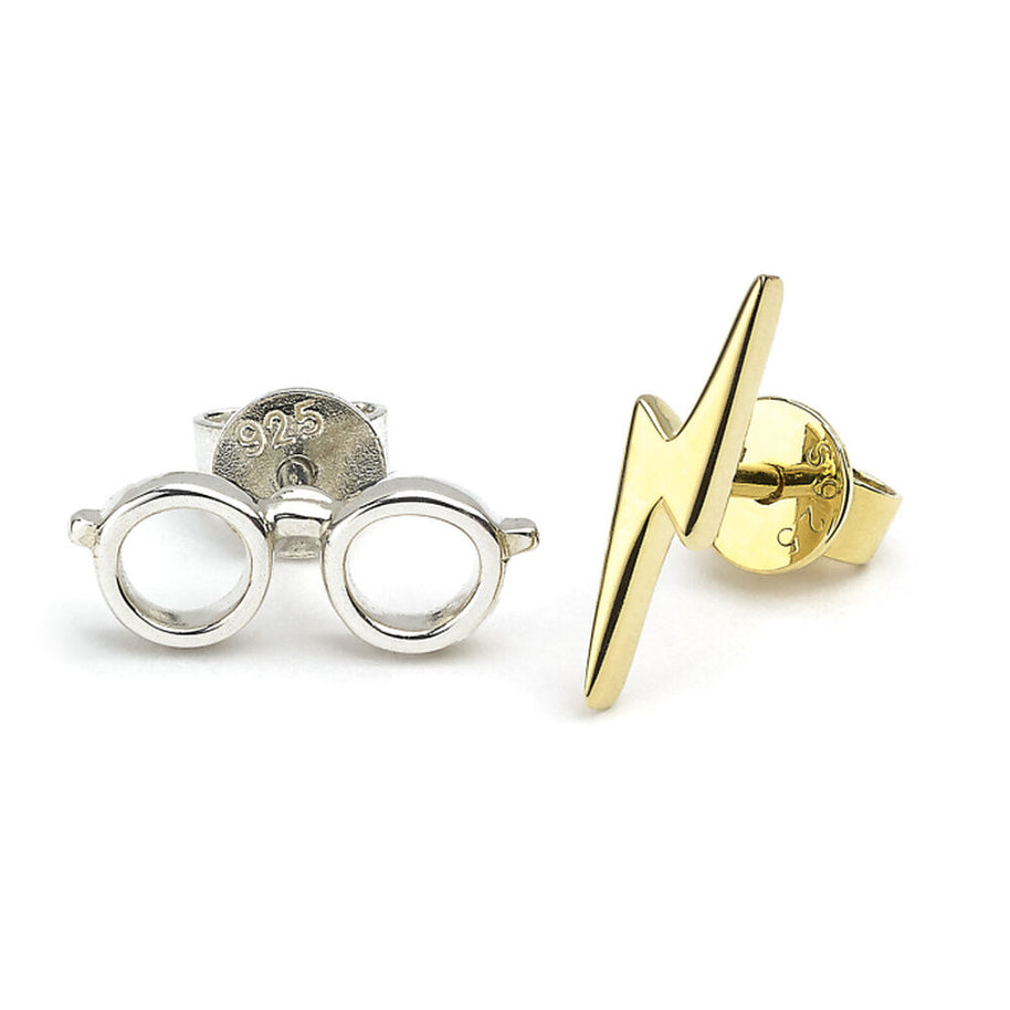 (Próximamente) Pendientes Lightning Bolt & Glasses Harry Potter plata baño oro