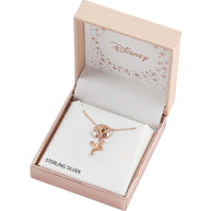 Colgante Rosa La Bella y la Bestia Disney plata