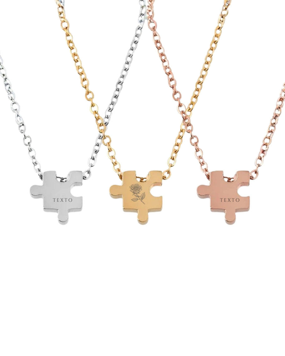 Collares medalla puzzle personalizables