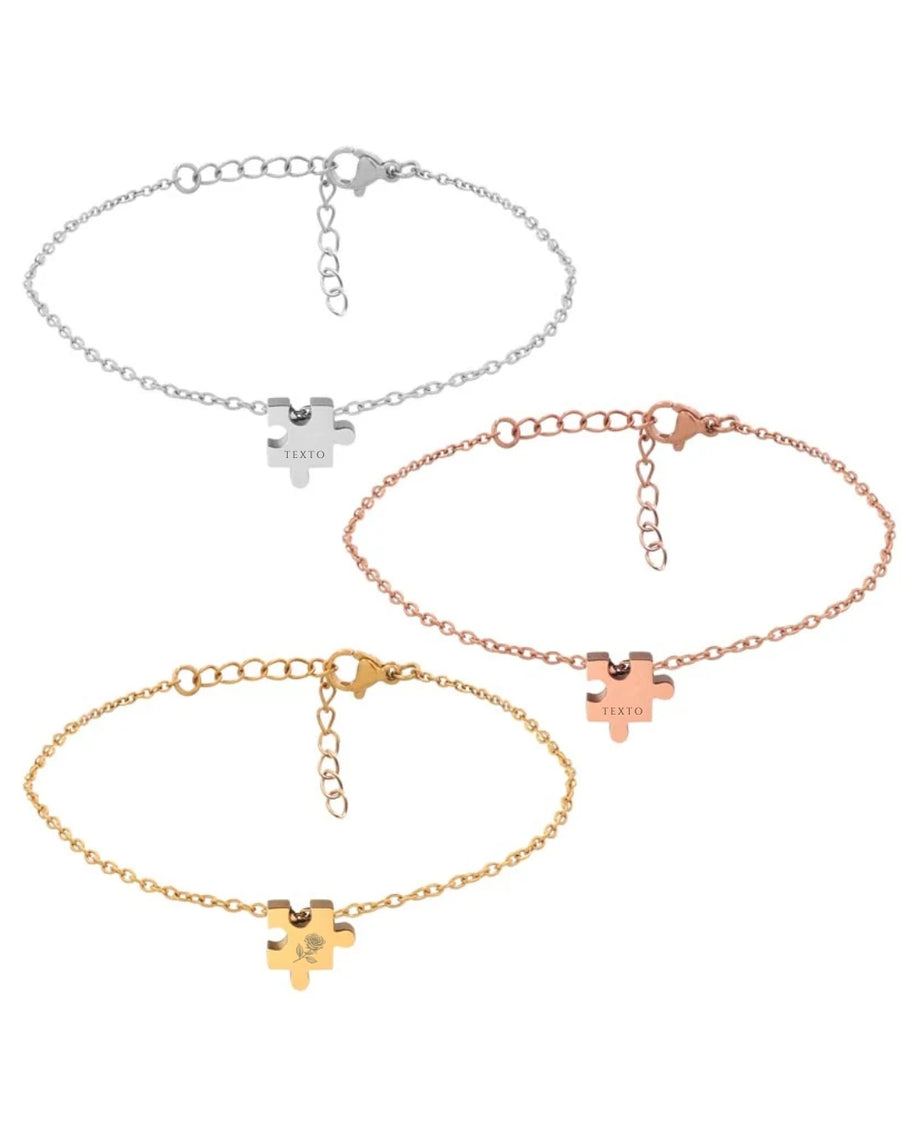 Pulseras medalla puzzle personalizables