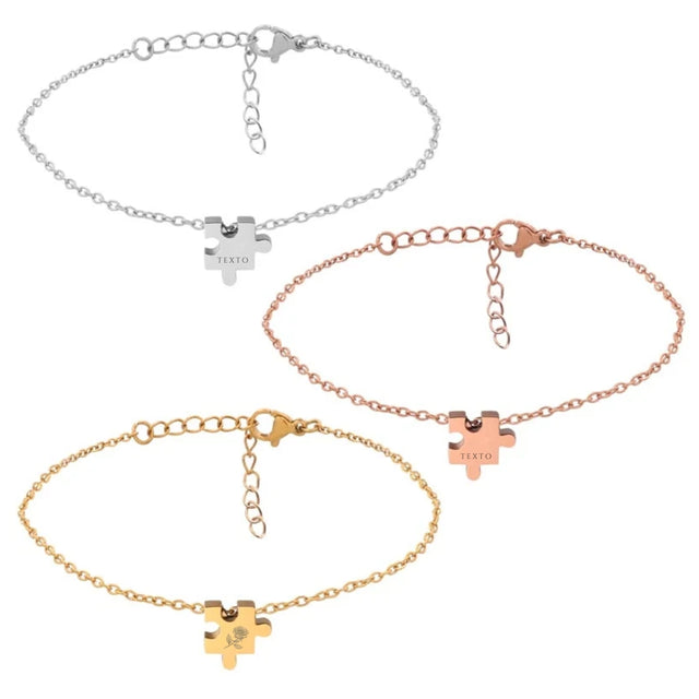 Pulseras medalla puzzle personalizables