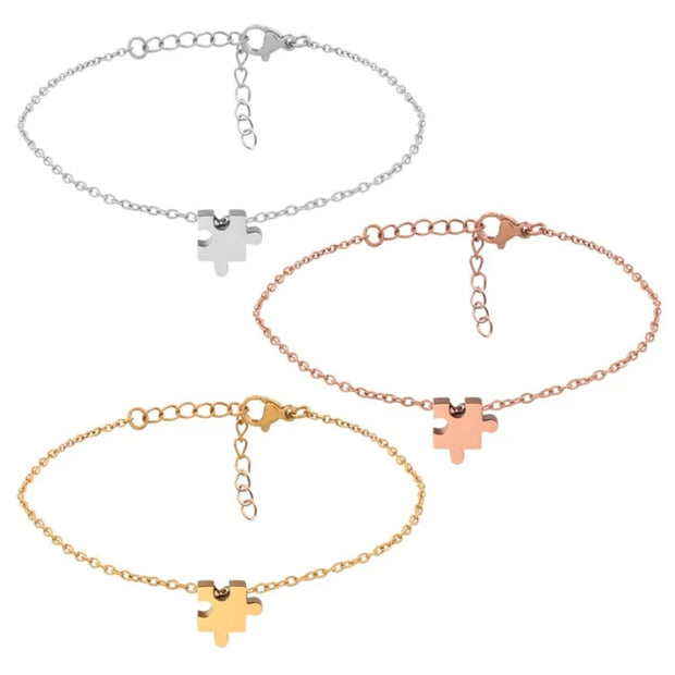 Pulseras medalla puzzle personalizables