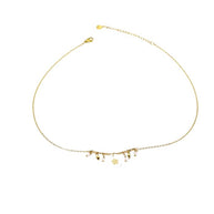 Colgante dorado círculos blancas