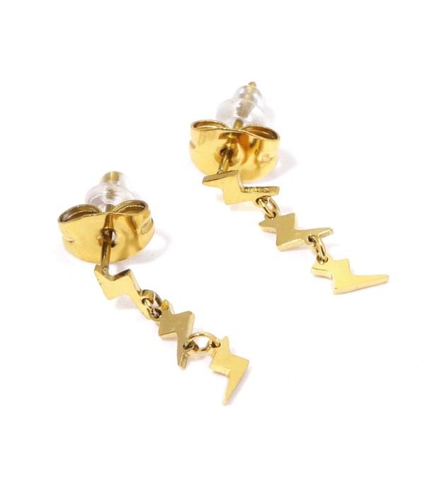 Pendientes doradas con colgantes de rayos.