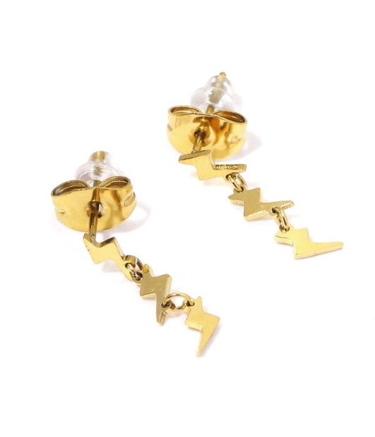 Pendientes doradas con colgantes de rayos