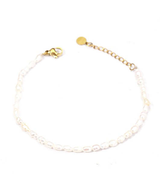 Pulsera clásica de perlas naturales pequeñas
