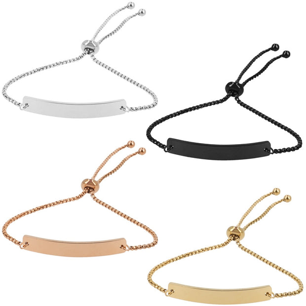 Pulseras medalla rectangular personalizable