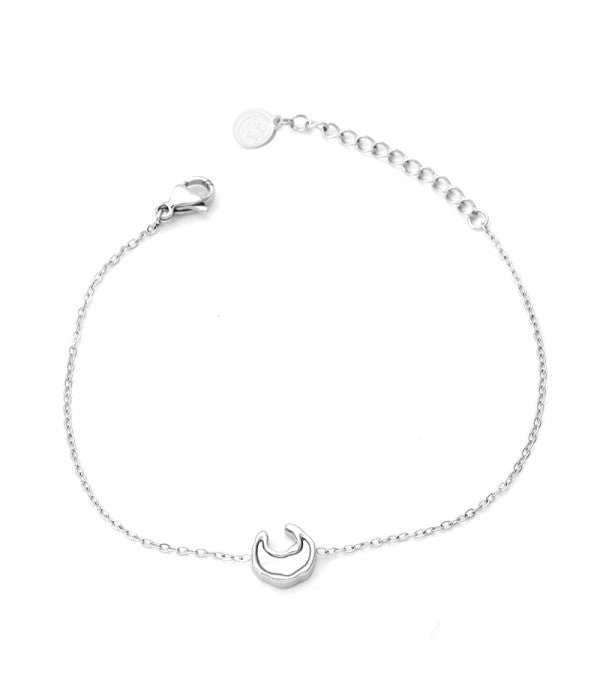 Pulsera plateada con luna