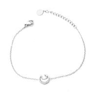Pulsera plateada con luna