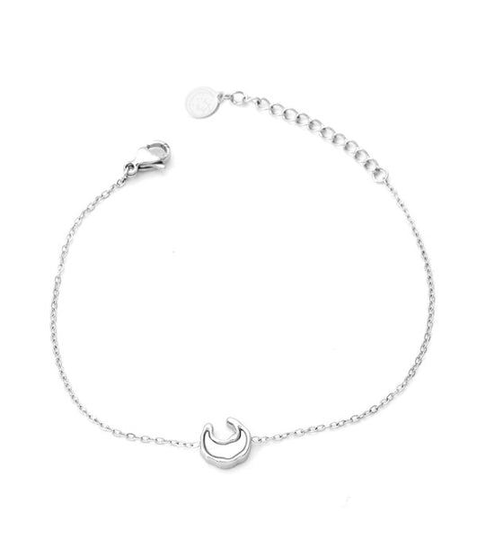 Pulsera plateada con luna