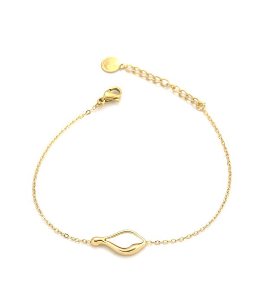 Pulsera dorada con gota de agua